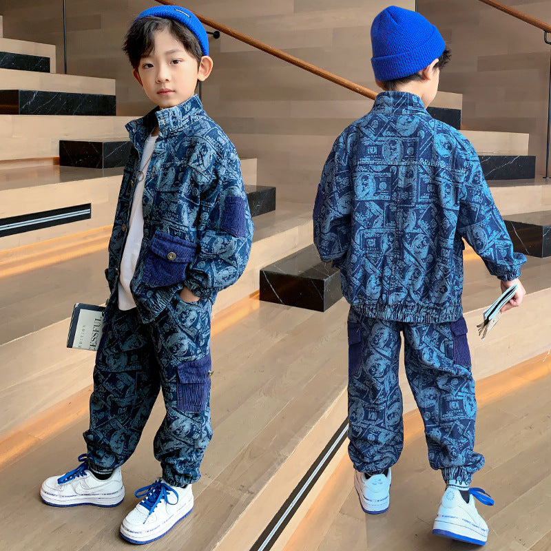 Handsome Boy Clothes Spring And Autumn Two Piece Set - Mubimart -  