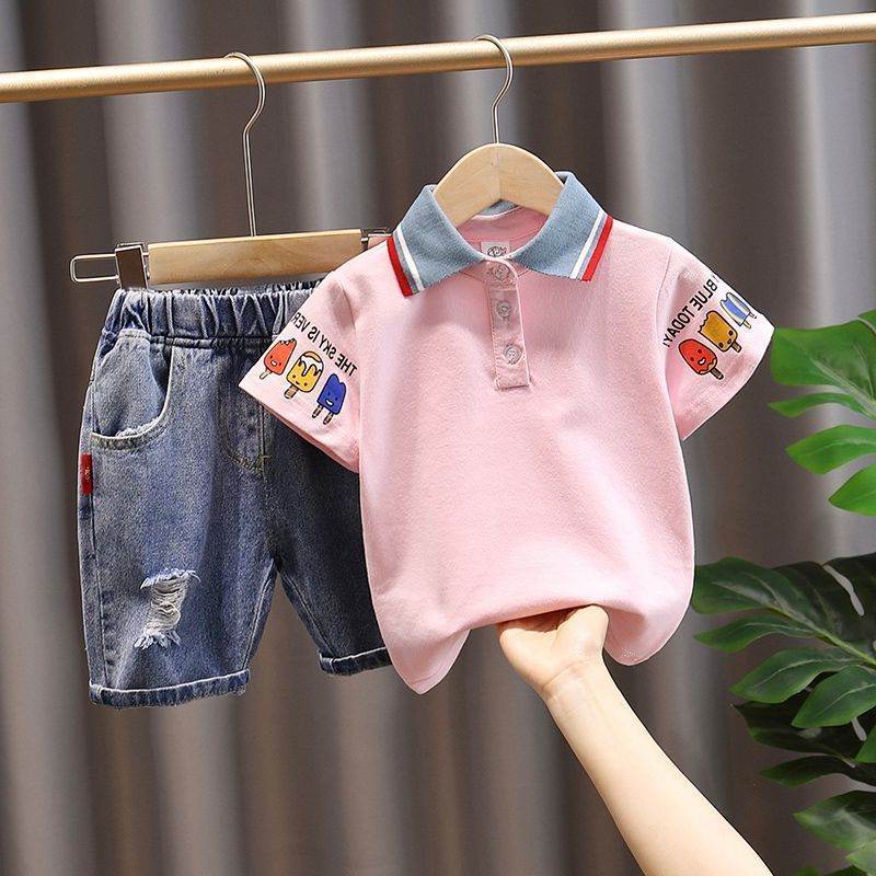 Handsome Trendy Boy And Baby Summer Short-sleeved Top - Mubimart