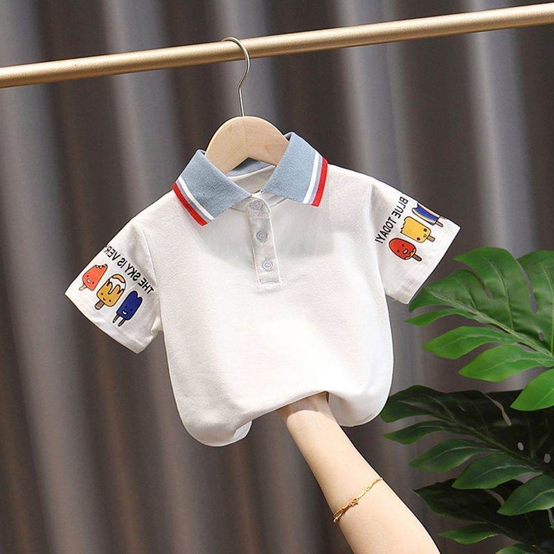 Handsome Trendy Boy And Baby Summer Short-sleeved Top - Mubimart