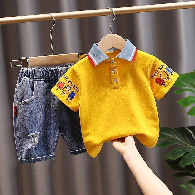 Handsome Trendy Boy And Baby Summer Short-sleeved Top - Mubimart