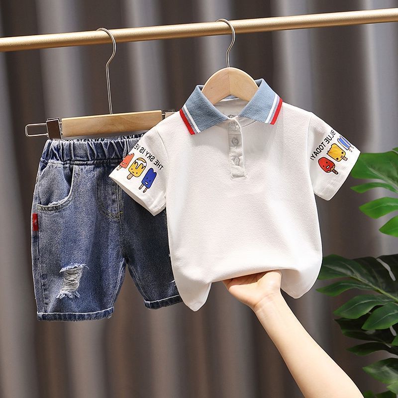 Handsome Trendy Boy And Baby Summer Short-sleeved Top - Mubimart -  