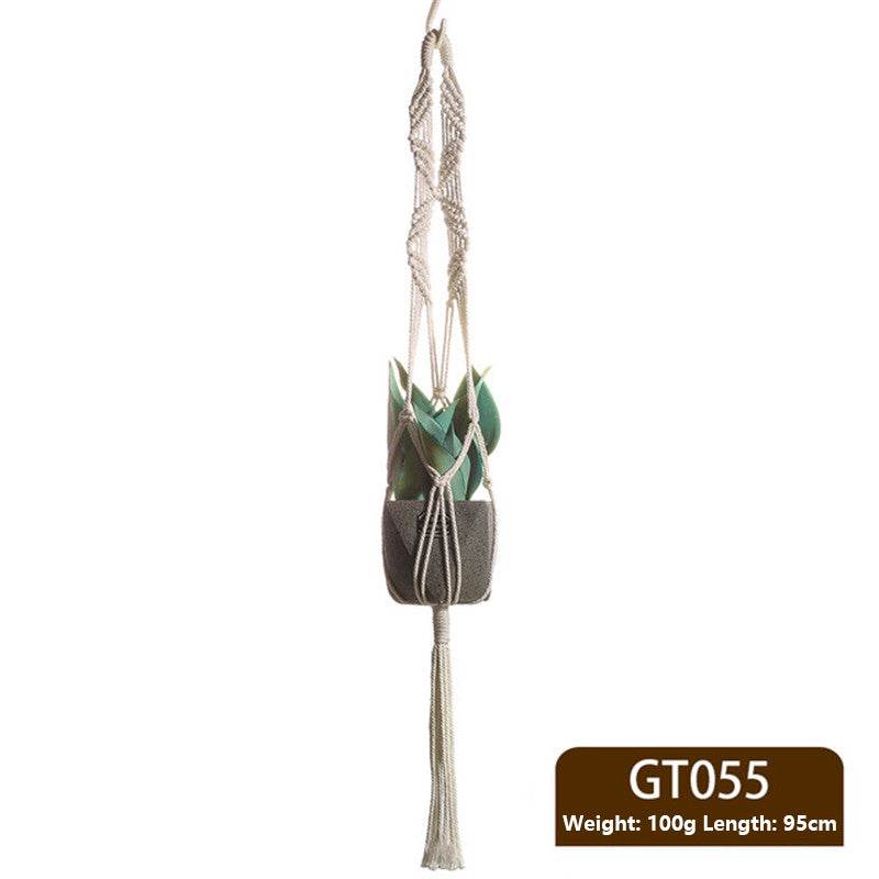 Hanging Baskets Flowerpot Plant Holder Handmade Macrame - Mubimart