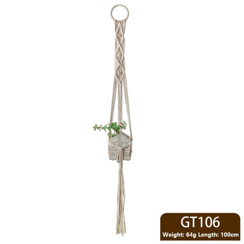 Hanging Baskets Flowerpot Plant Holder Handmade Macrame - Mubimart