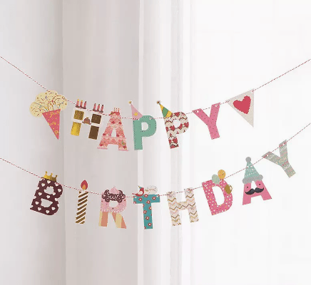 Happy Birthday Pull Flag Party Supplies Decoration Photo Props Scene Layout - Mubimart