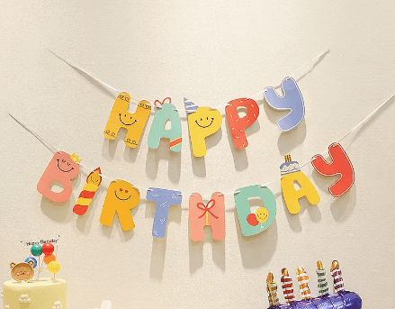 Happy Birthday Pull Flag Party Supplies Decoration Photo Props Scene Layout - Mubimart