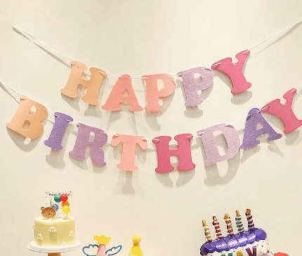 Happy Birthday Pull Flag Party Supplies Decoration Photo Props Scene Layout - Mubimart