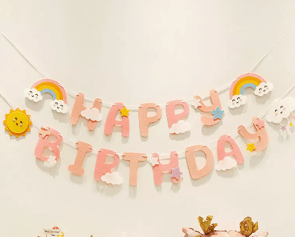 Happy Birthday Pull Flag Party Supplies Decoration Photo Props Scene Layout - Mubimart