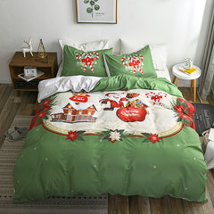 Happy Santa Claus Happy Gift 3D Digital Bed Set Of Three - Mubimart -  