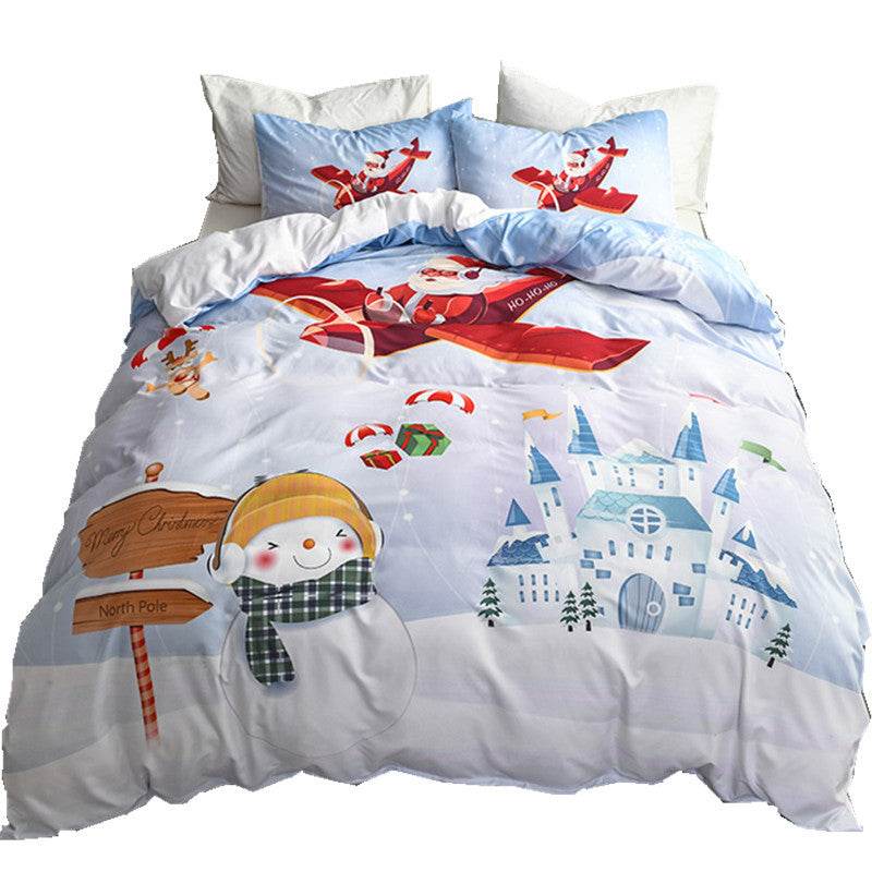 Happy Santa Claus Happy Gift 3D Digital Bed Set Of Three - Mubimart