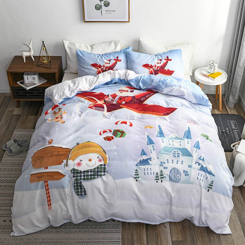 Happy Santa Claus Happy Gift 3D Digital Bed Set Of Three - Mubimart