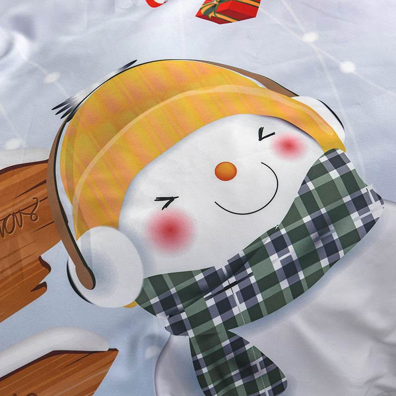 Happy Santa Claus Happy Gift 3D Digital Bed Set Of Three - Mubimart