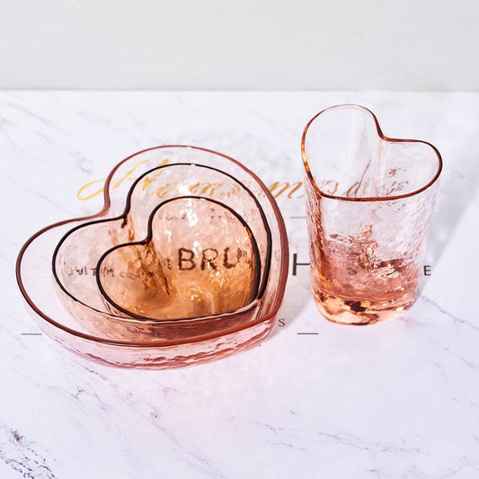 Heart Phnom Penh Hammered Crystal Glass Bowl - Mubimart
