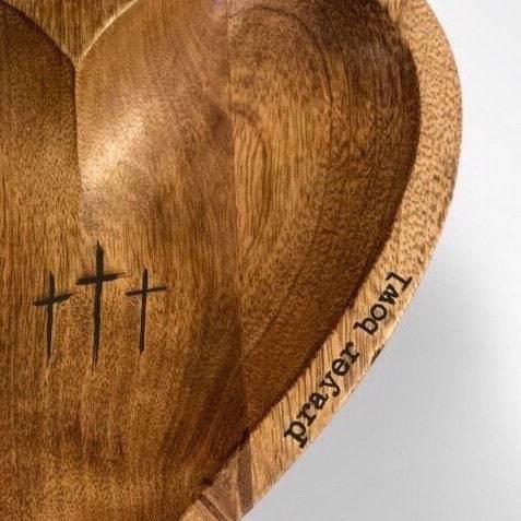 Heart Prayer Bowl Gift Wooden - Mubimart