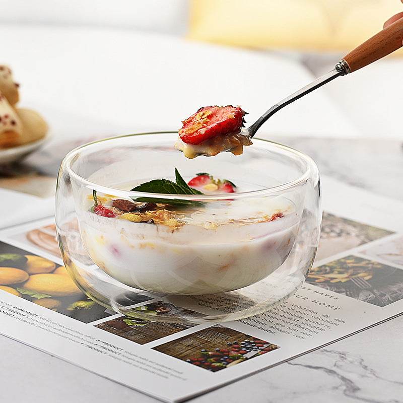 Heat Resistant Household Japanese Double-layer Glass Bowl - Mubimart