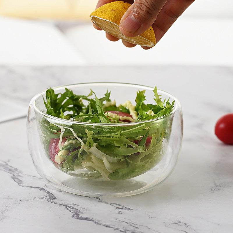 Heat Resistant Household Japanese Double-layer Glass Bowl - Mubimart