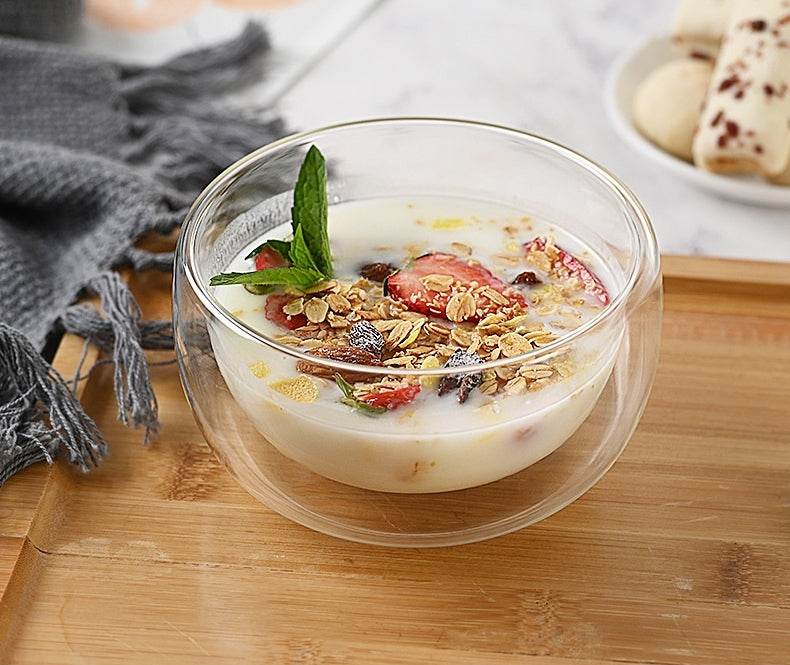 Heat Resistant Household Japanese Double-layer Glass Bowl - Mubimart