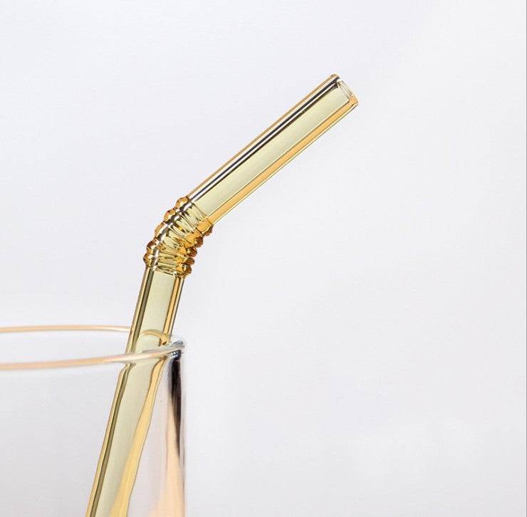 Heat-Resistant Xingke Glass Straws Creative Color High Borosilicate Drop Resistant And Durable Art Straws Juice Milk Tea Milk Bar - Mubimart