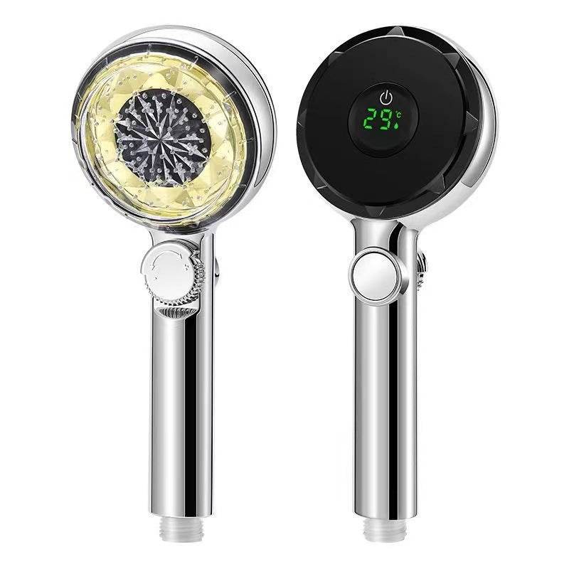 High Pressure Shower Head Temperature DigitDisplay Water Saving Adjustable Handheld - Mubimart
