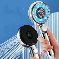 High Pressure Shower Head Temperature DigitDisplay Water Saving Adjustable Handheld - Mubimart - Shower Head 