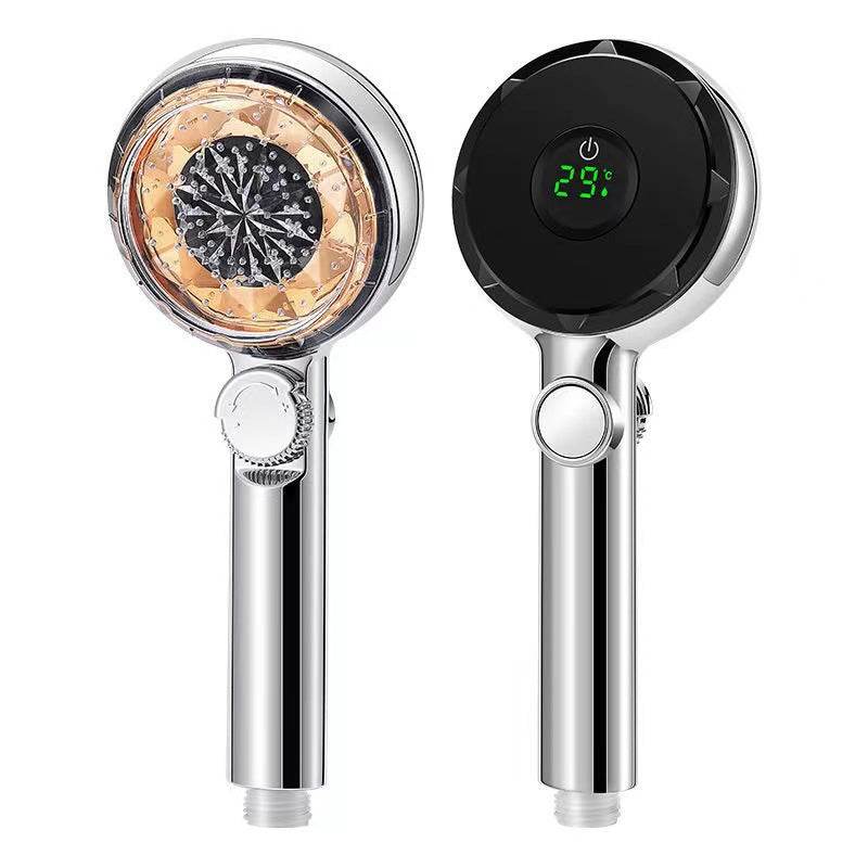 High Pressure Shower Head Temperature DigitDisplay Water Saving Adjustable Handheld - Mubimart