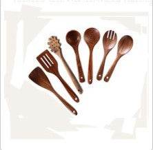 High Temperature Vegetable Spatula Acacia Wood Cooking Set Wooden Spatula - Mubimart
