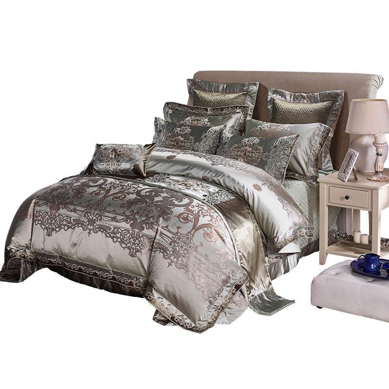 High grade 1.8 Satin Jacquard Bedding Set - Mubimart