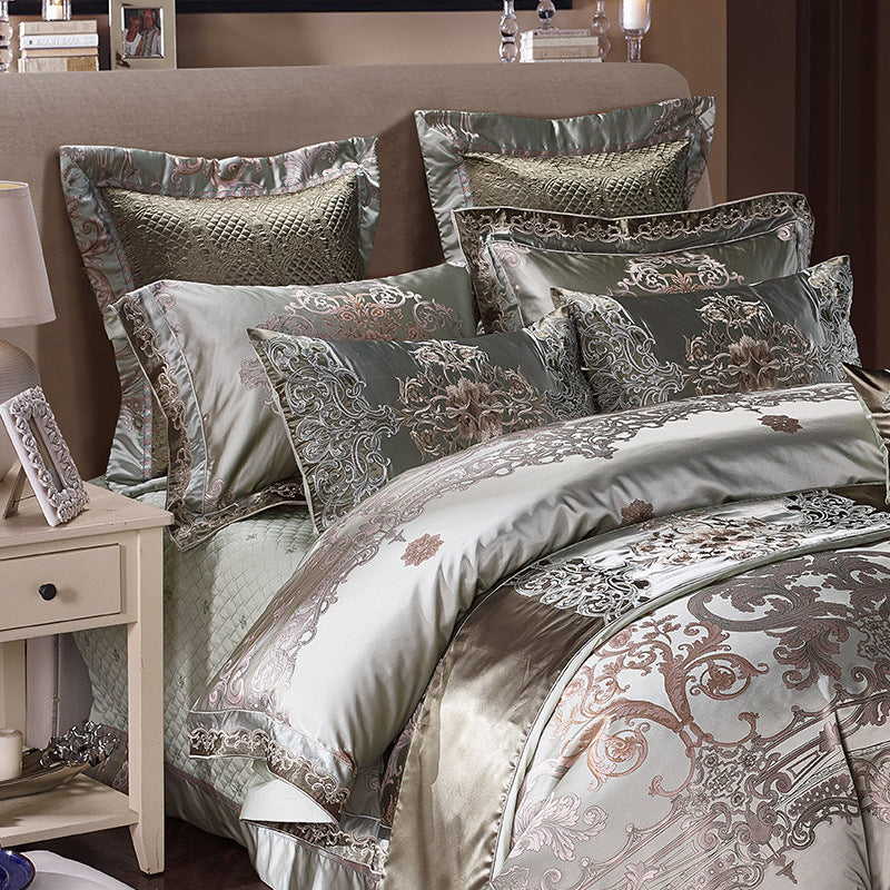 High grade 1.8 Satin Jacquard Bedding Set - Mubimart -  