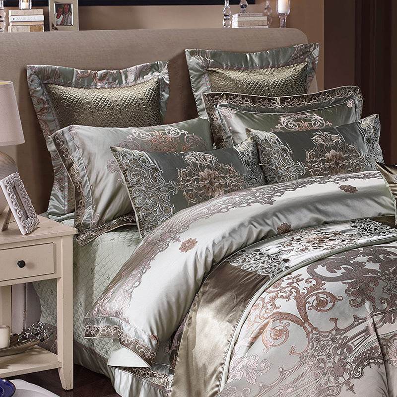 High grade 1.8 Satin Jacquard Bedding Set - Mubimart