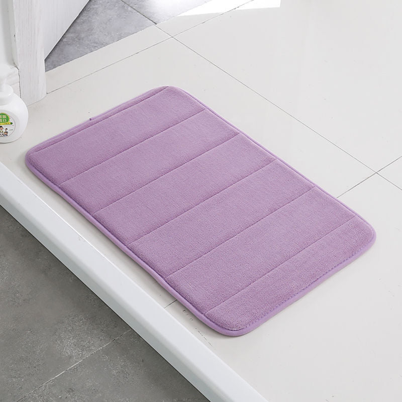 Home Bath Mat Coral Fleece Bathroom Carpet Water Absorption Non-slip Memory Foam Absorbent Washable Rug Toilet Floor Mat - Mubimart -  