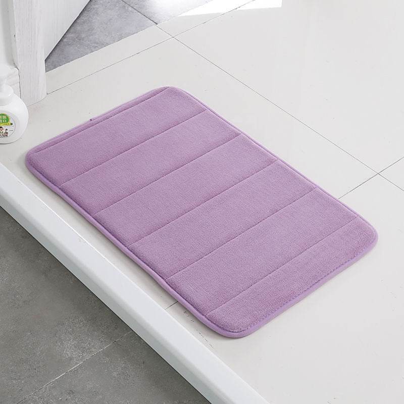 Home Bath Mat Coral Fleece Bathroom Carpet Water Absorption Non-slip Memory Foam Absorbent Washable Rug Toilet Floor Mat - Mubimart