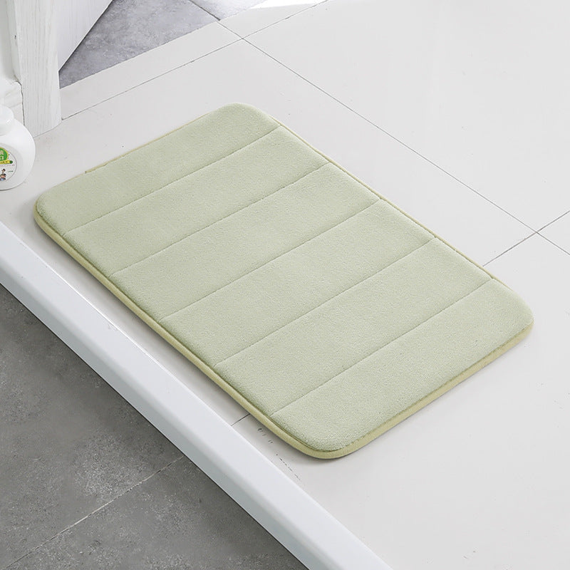 Home Bath Mat Coral Fleece Bathroom Carpet Water Absorption Non-slip Memory Foam Absorbent Washable Rug Toilet Floor Mat - Mubimart -  