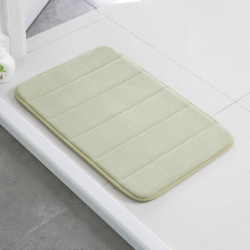 Home Bath Mat Coral Fleece Bathroom Carpet Water Absorption Non-slip Memory Foam Absorbent Washable Rug Toilet Floor Mat - Mubimart