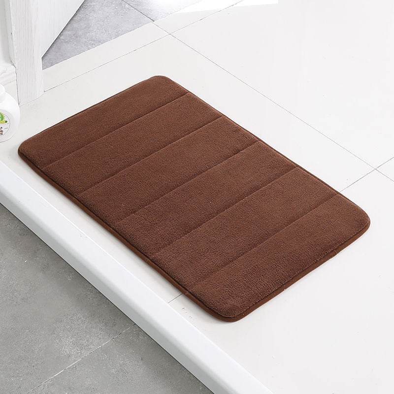 Home Bath Mat Coral Fleece Bathroom Carpet Water Absorption Non-slip Memory Foam Absorbent Washable Rug Toilet Floor Mat - Mubimart