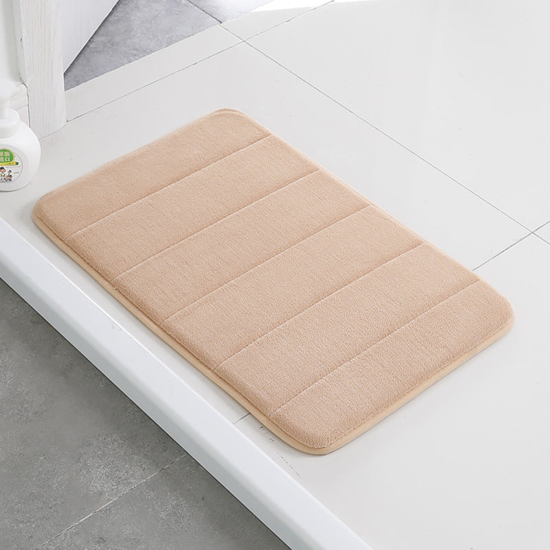 Home Bath Mat Coral Fleece Bathroom Carpet Water Absorption Non-slip Memory Foam Absorbent Washable Rug Toilet Floor Mat - Mubimart -  