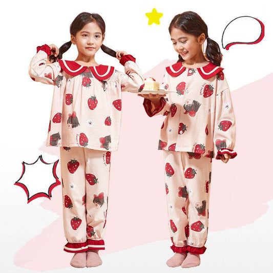Home Clothes, Baby Girl, Child, Thick Style, Big Child, Parent-Child Sleep - Mubimart