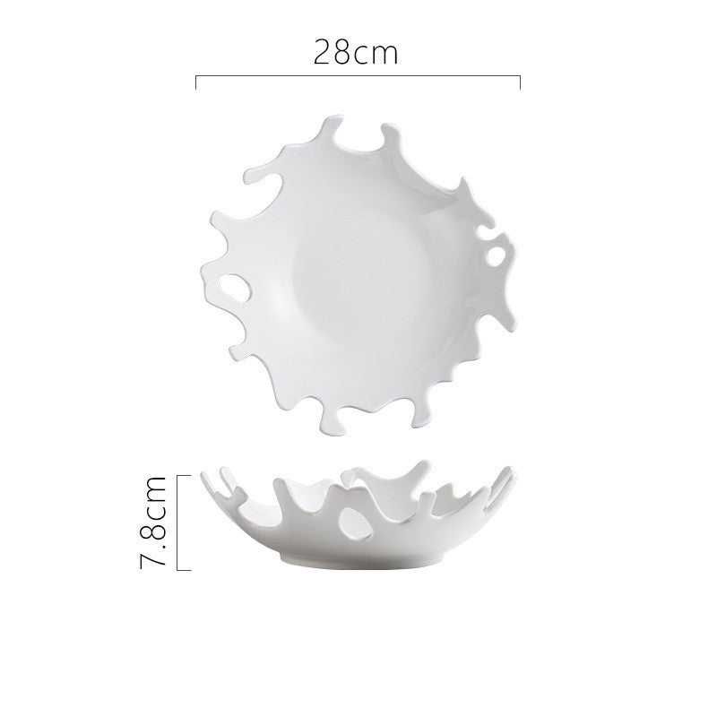 Home Creative Ceramic Pure White Dessert Plate - Mubimart -  