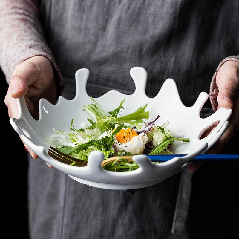 Home Creative Ceramic Pure White Dessert Plate - Mubimart