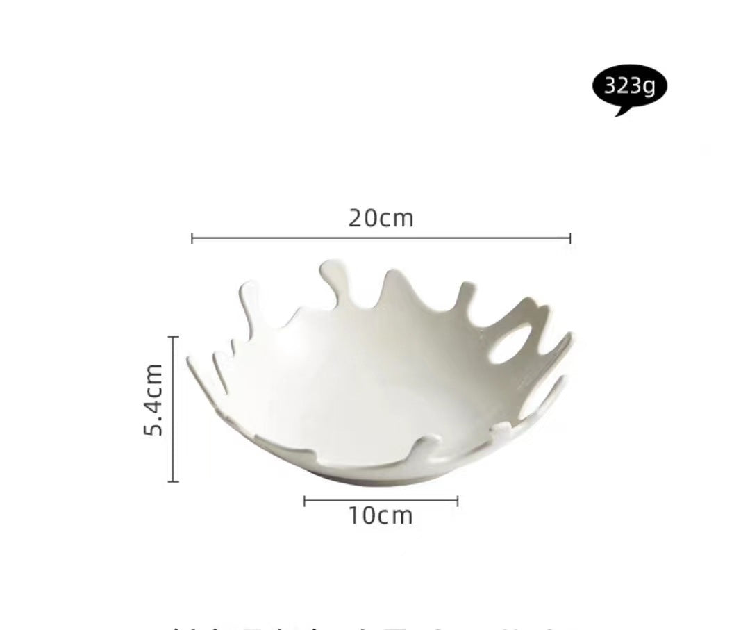 Home Creative Ceramic Pure White Dessert Plate - Mubimart -  