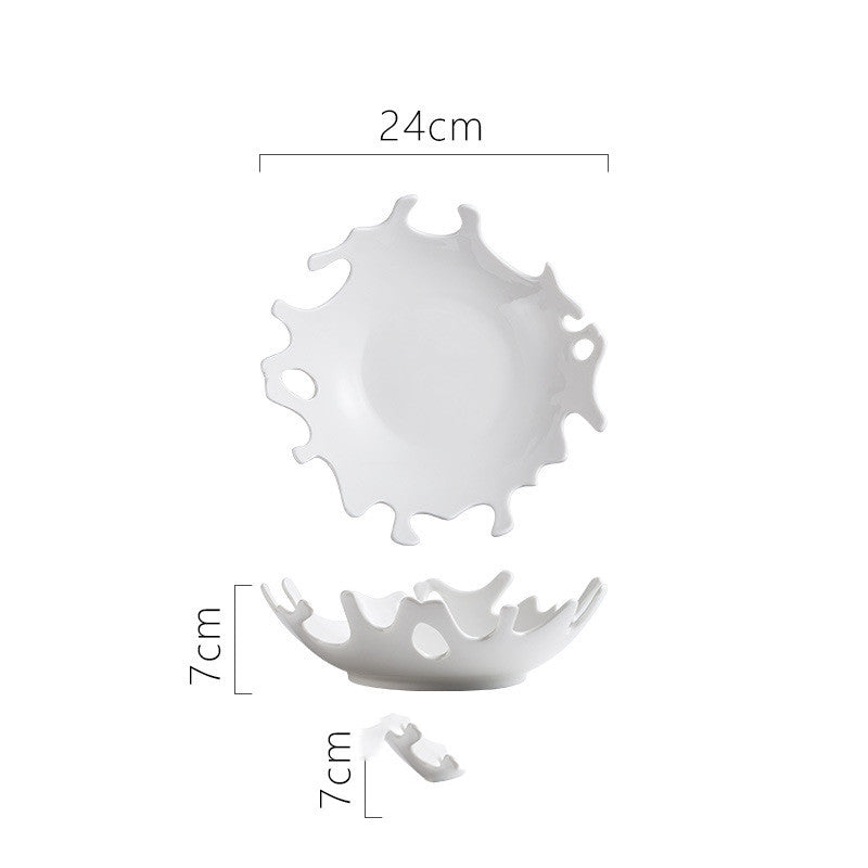 Home Creative Ceramic Pure White Dessert Plate - Mubimart -  