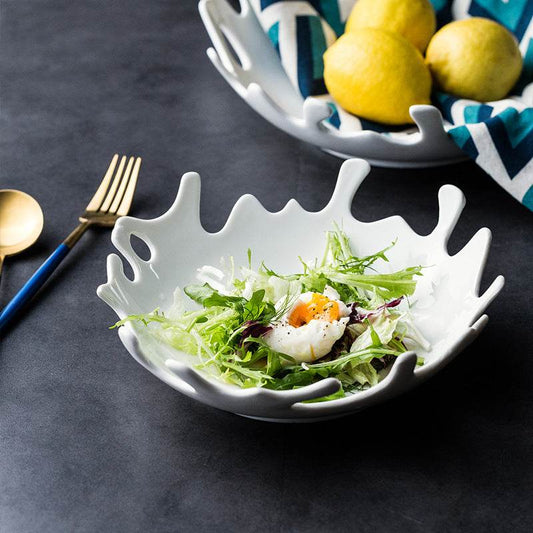 Home Creative Ceramic Pure White Dessert Plate - Mubimart