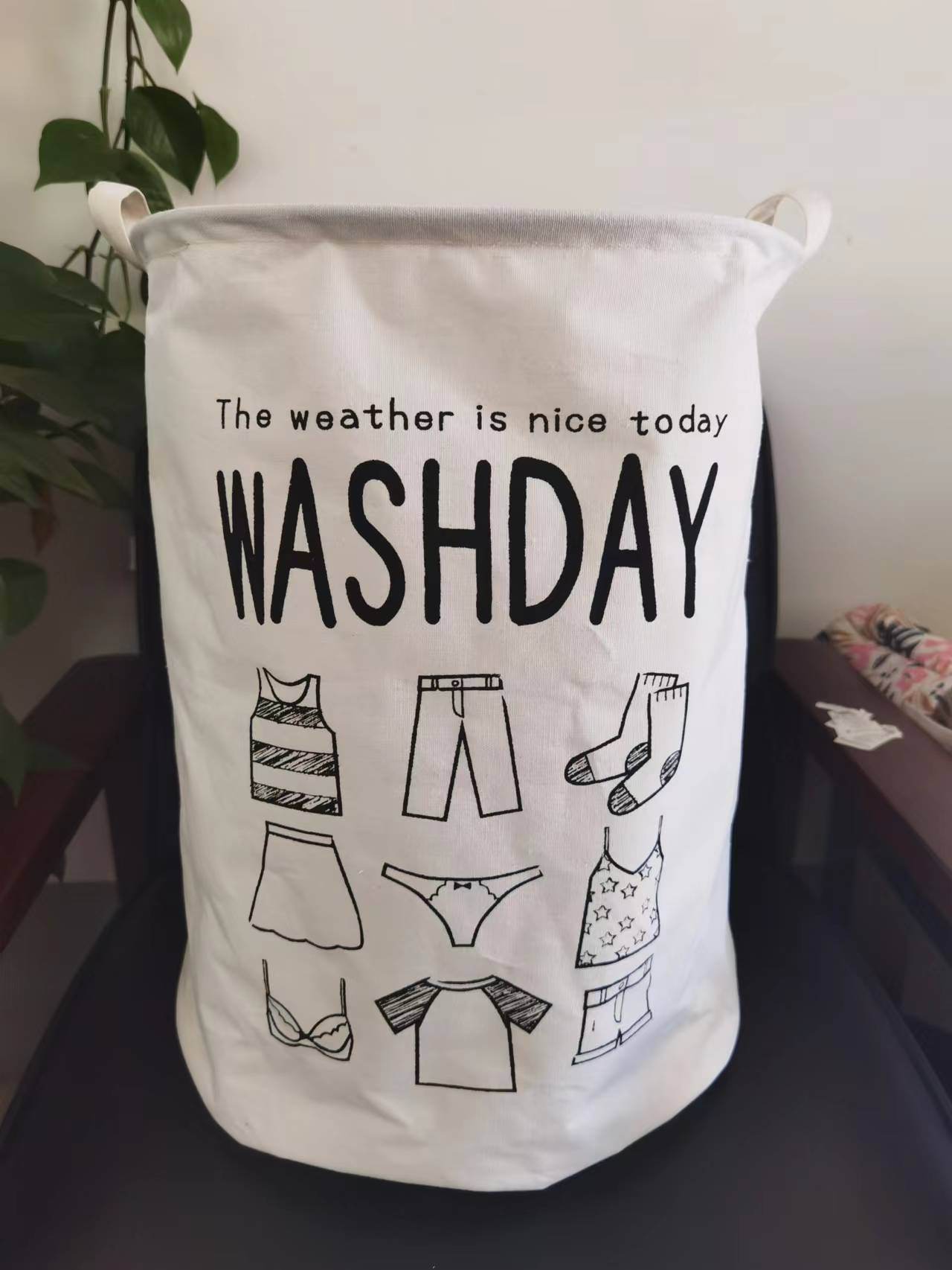 Home Fabric Folding Storage Dirty Laundry Basket - Mubimart
