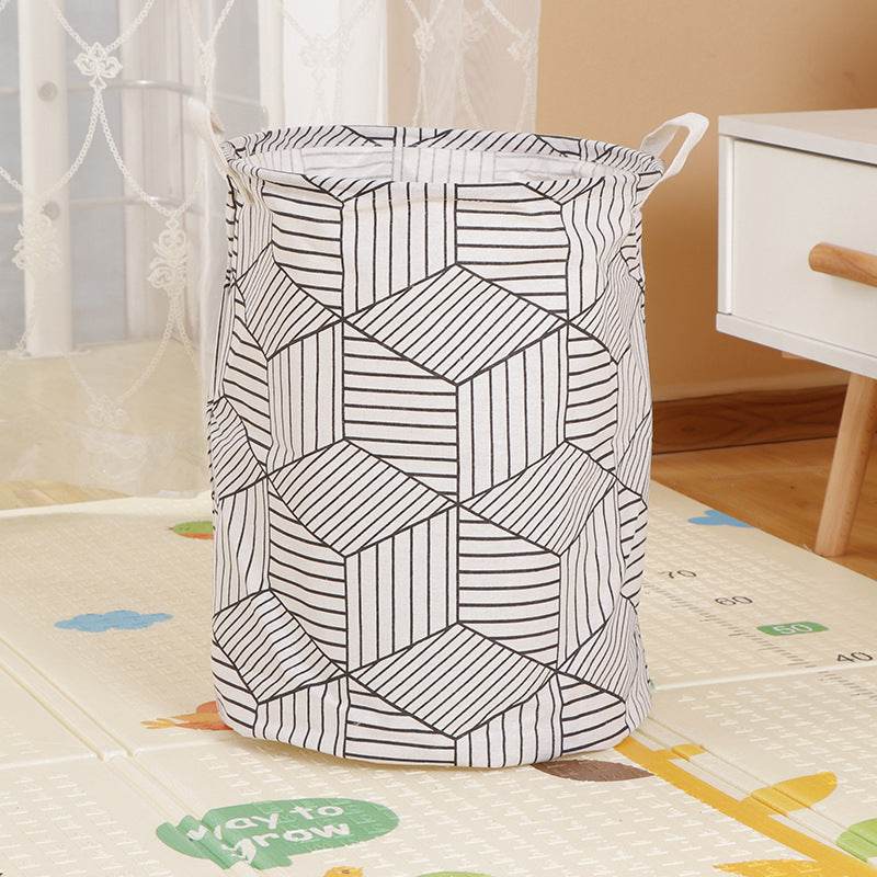 Home Fabric Folding Storage Dirty Laundry Basket - Mubimart