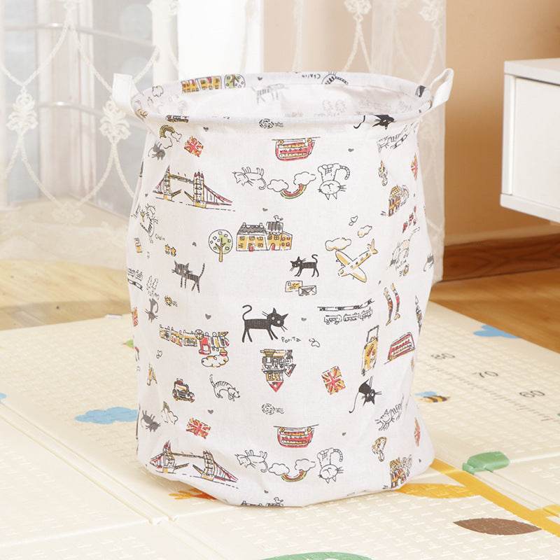 Home Fabric Folding Storage Dirty Laundry Basket - Mubimart