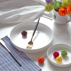 Home Fashion Pure White Bone China Plate Set - Mubimart -  