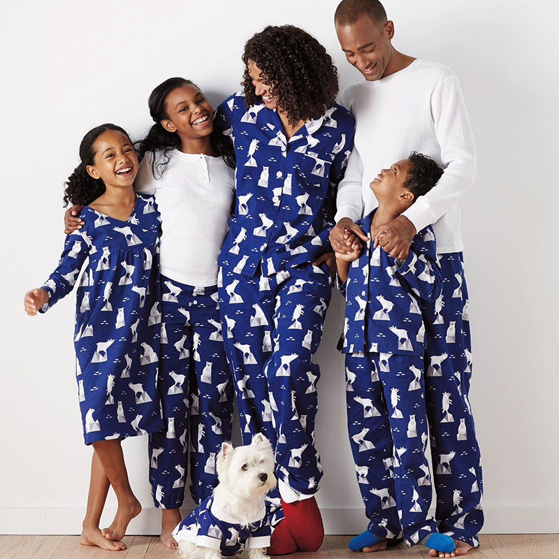 Home Furnishing Suit Casual Printing Two-Piece Pajamas Parent-Child Wear - Mubimart - Family Matching Outfits 