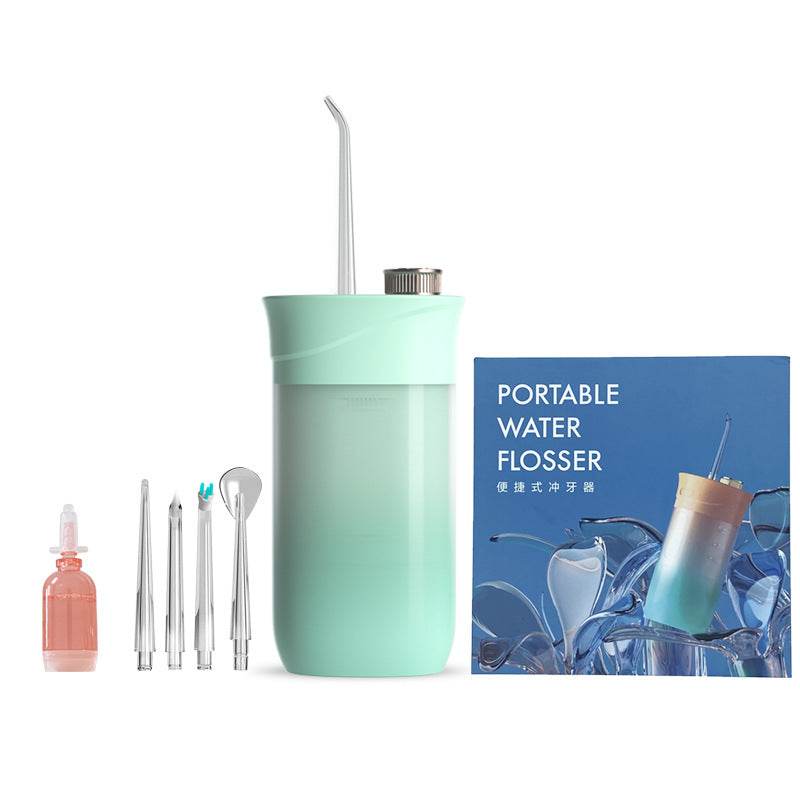 Home Oral Irrigator Dental Portable Water Flosser Tips USB Rechargeable 200 ML Water Tank Flosser Irrigator For Cleaning Teeth - Mubimart