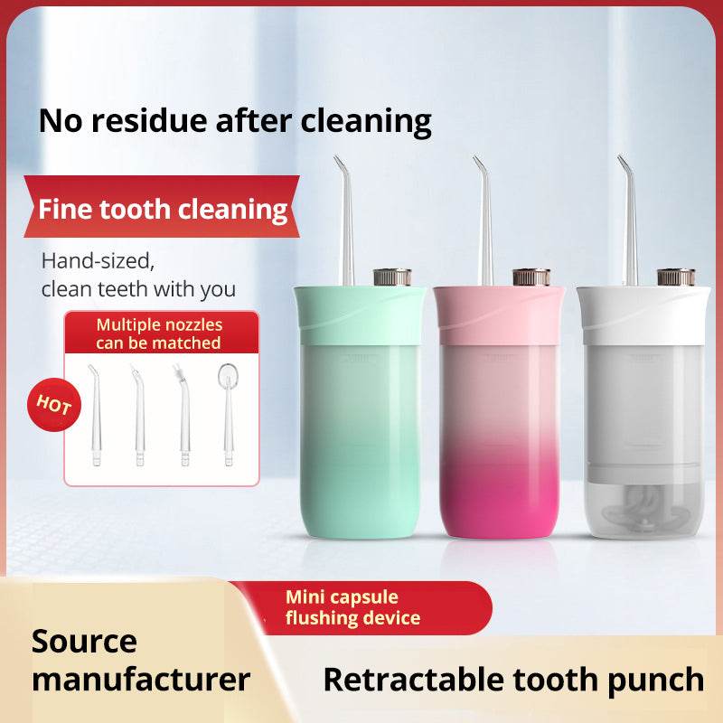 Home Oral Irrigator Dental Portable Water Flosser Tips USB Rechargeable 200 ML Water Tank Flosser Irrigator For Cleaning Teeth - Mubimart