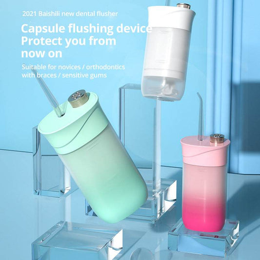 Home Oral Irrigator Dental Portable Water Flosser Tips USB Rechargeable 200 ML Water Tank Flosser Irrigator For Cleaning Teeth - Mubimart