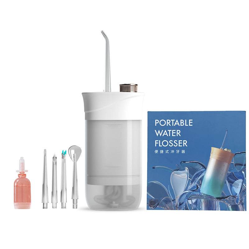 Home Oral Irrigator Dental Portable Water Flosser Tips USB Rechargeable 200 ML Water Tank Flosser Irrigator For Cleaning Teeth - Mubimart