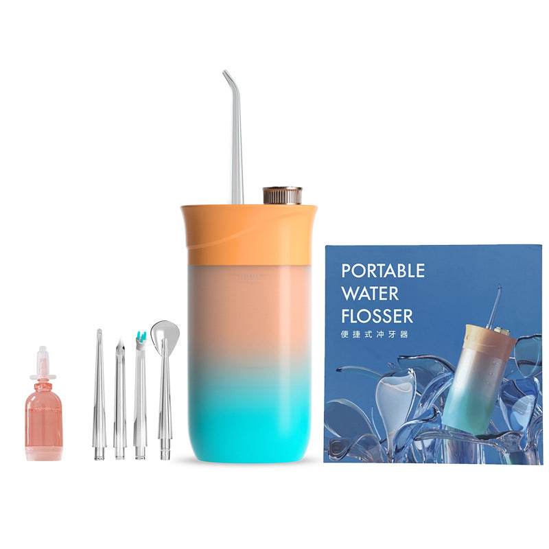 Home Oral Irrigator Dental Portable Water Flosser Tips USB Rechargeable 200 ML Water Tank Flosser Irrigator For Cleaning Teeth - Mubimart